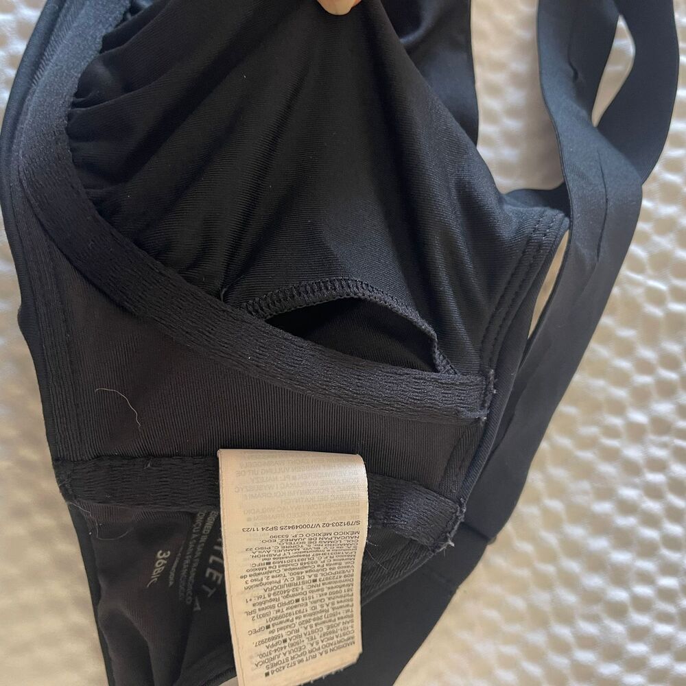 Athleta Square Neck V Bra Cup Bikini Top Black 36B/C Underwire Swimsuit - Picture 6 of 10